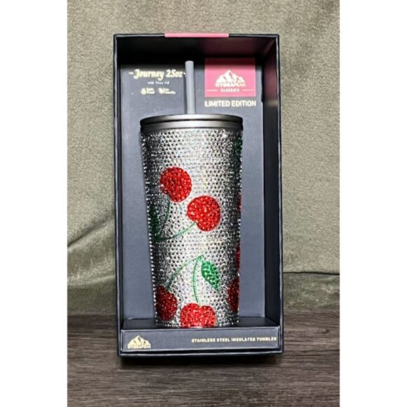 Rhinestone Cherry Cherries Hydrapeak journey 25 oz limited edition - Picture 1 of 3